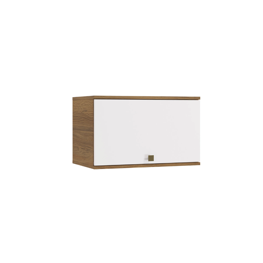 imagem de Armário Aéreo Celeste Kappesberg 100% MDF 1 Porta Basculante Nogueira/Branco 60cm